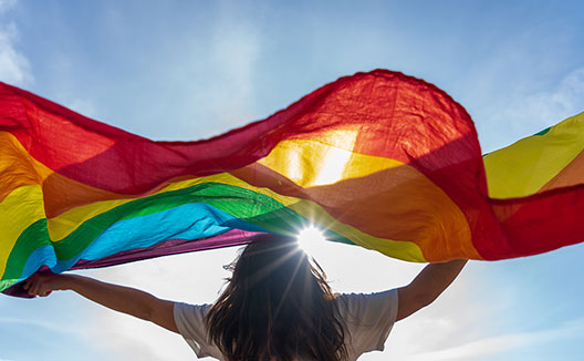Woman with Pride Flag