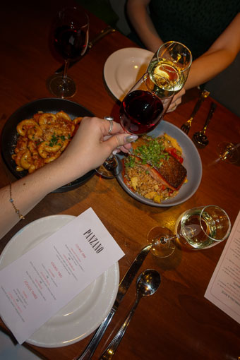 entrees and diners and wine