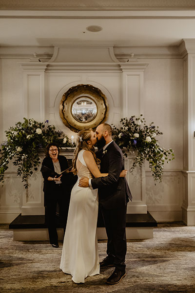 Newlyweds Kiss at Ceremony