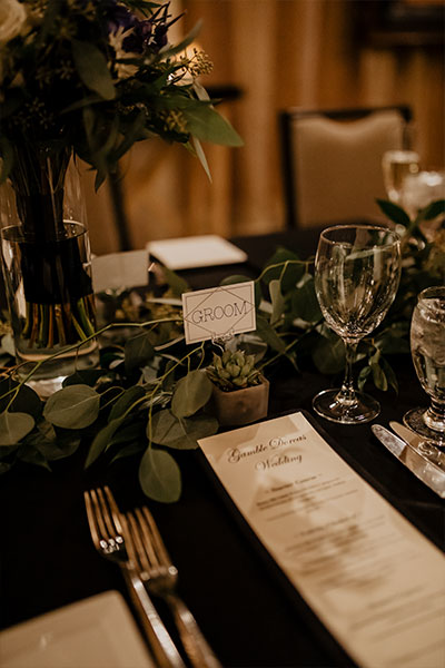 Reception table close-up