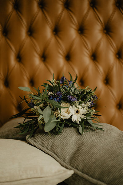 Bouquet on Bed